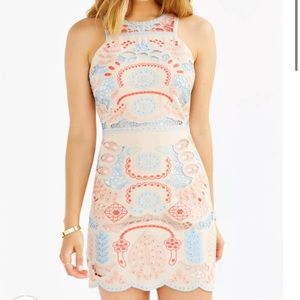 J.O.A. Embroidered Bodycon Mini Dress